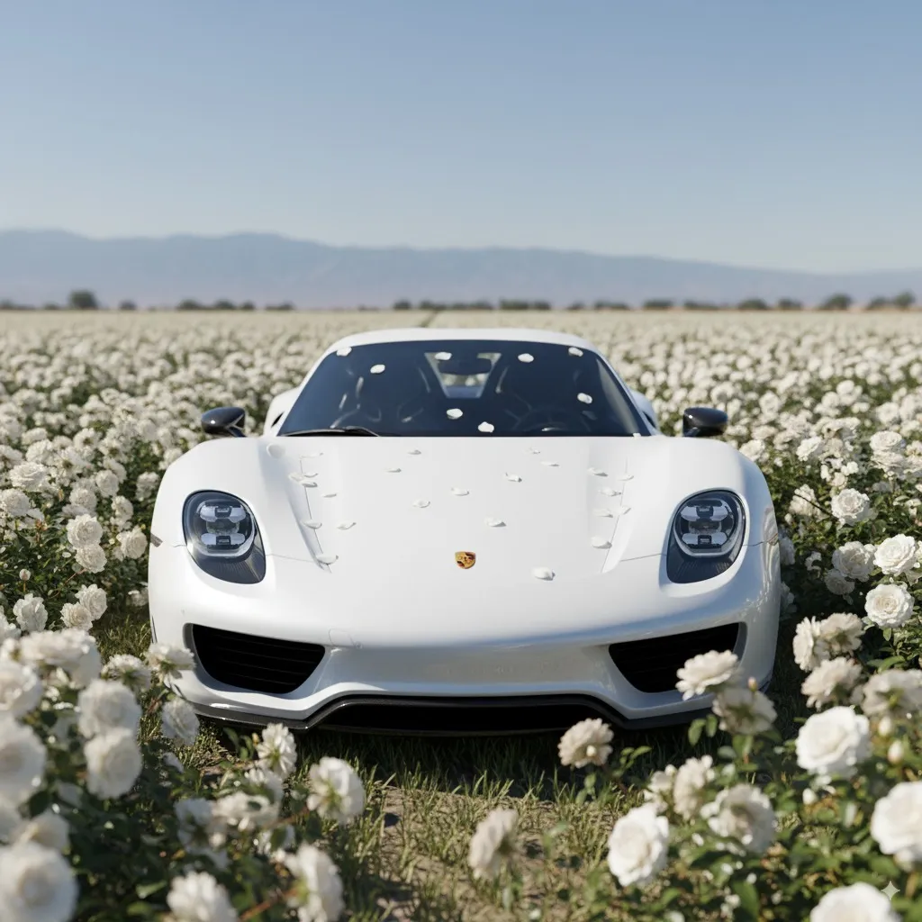 918 Spyder "White Rose" Front